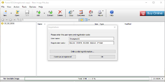 poweriso username and registration code 6.5