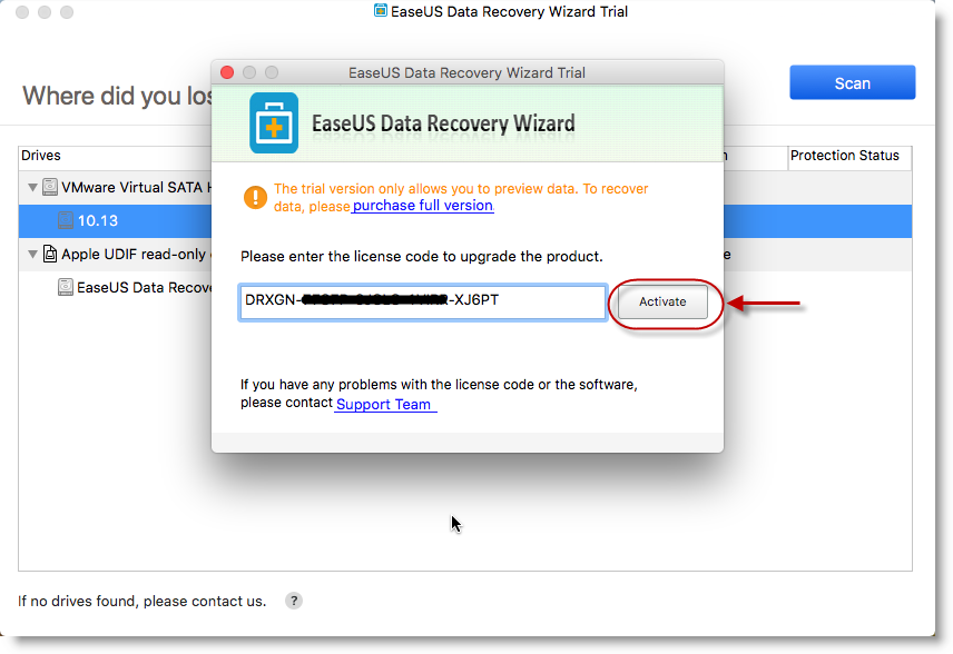 easeus data recovery wizard trial license code